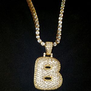 Swarovski Diamond Chain W/ "B" Pendent
